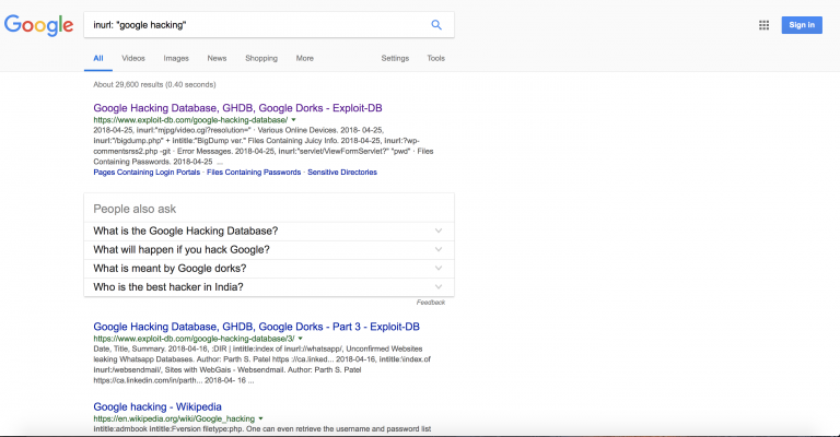 Google Dorks (Hacking Using Google) – sefira karina